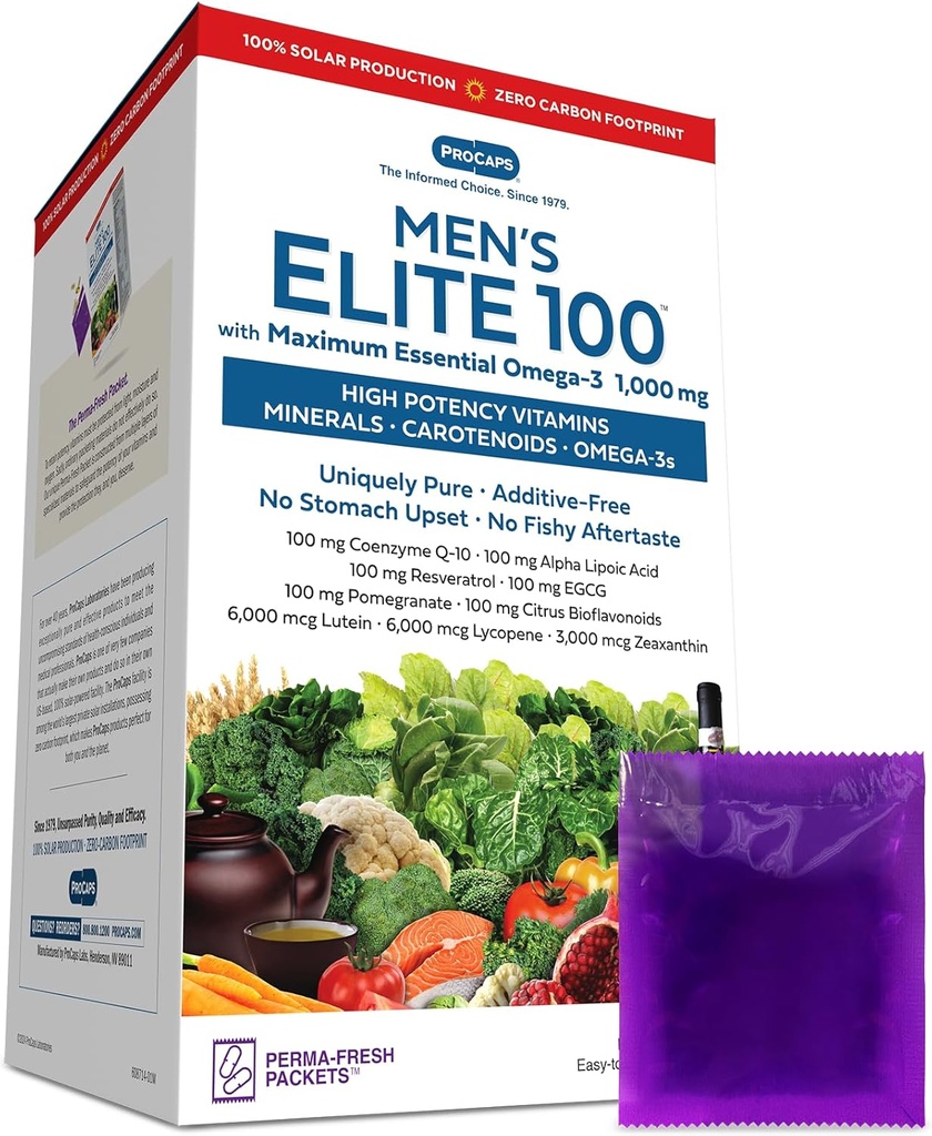 ANDREW LESSMAN Multivitamin - Elita-100 mężczyzn z maksymalnym zasadniczym Omega-3 1000 mg 30 Pakiety - Potężne składniki odżywcze, Witaminy zasadnicze, Minerały, Fitonutrienty i Karotenoidy. Brak dodatków