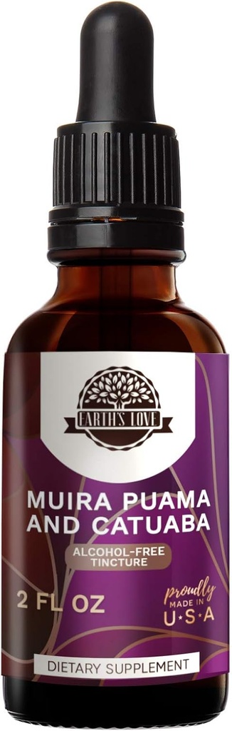 Ziemia 's Love - Muira Puama i Catuaba Alcohol-Free Herbal Extract Tincture, Super@-@ Concentrated (Ptychopetalum Olacoides i Trichilia catigua, Erythroxylum vacciniifolium) Suche Herbs (2 Fl Oz)