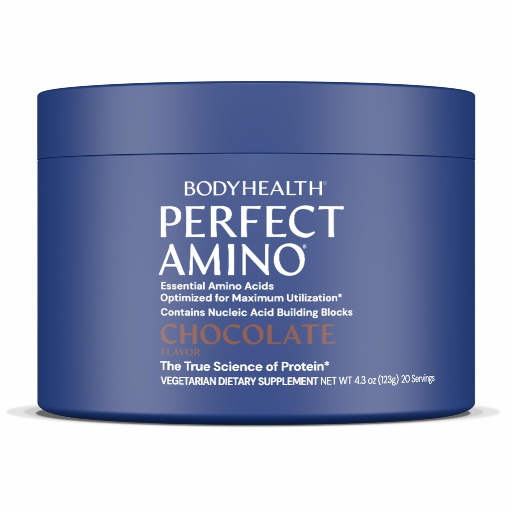 BodyHealth PerfectAmino Powder - BCAA i EAA Proszek do ćwiczeń przed i po - Amino Acid Energy Drink for Men and Women to Support Lean Muscle and Recovery - Czekolada - 20 Służenia