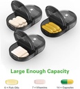 Fullicon Pill Organizator 2 razy dziennie, Cotygodniowe Pill Box AM PM, Usuwalne Medicine Organizator, Pill Cases Dwa razy dziennie - (Czarny)