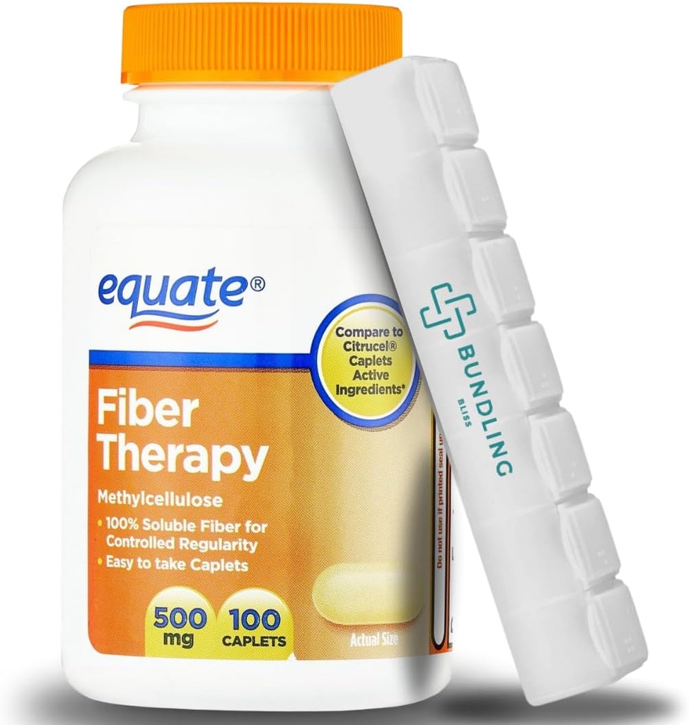 Równanie Fiber Therapy 500mg Suplement, 100 Hrabia, 7 Dzień Pill Organizator Wliczone - 1 Pack