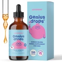 JoySpring Genius Drops - Organic Focus Drops dla dzieci 124; Clinically Proven Focus Supplement pomaga dzieciom lepiej wykonywać w szkole 124; Liquid Herbal Supplement with Ginkgo Biloba (4 fl oz) 120 Sługi