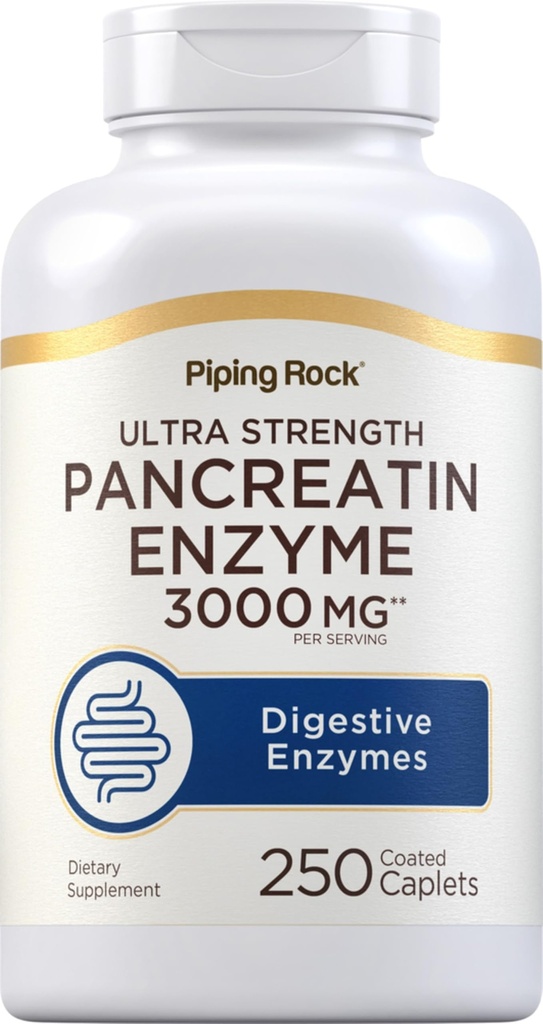 Piping Rock Pancreatin Digestive Enzymes 124; 3000mg Birmingham 124; 250 Cappets Birmingham 124; Ultra Siła Birmingham 124; Non-GMO, Gluten