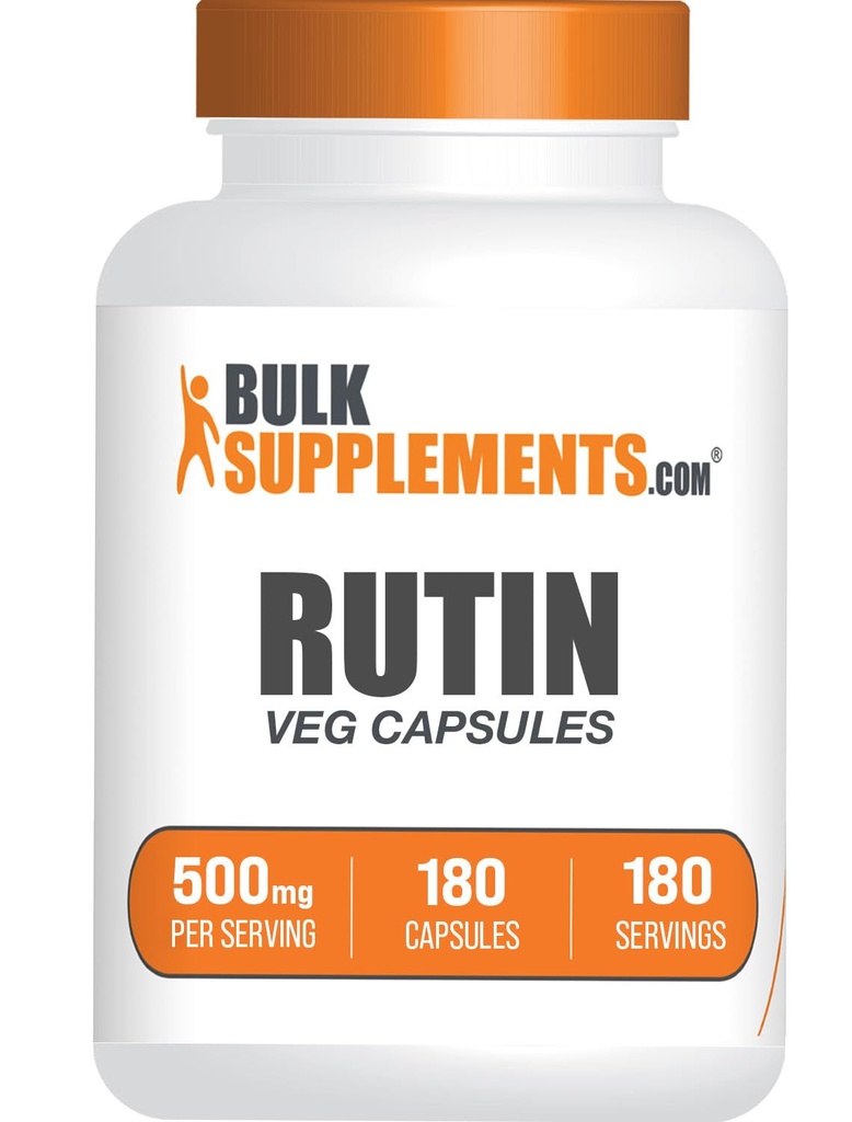 BulkSupplements.com Rutin 500 mg kapsułki - z Saphora Japonica, Suplement Rutin, Pigułki Rutin - Suplement przeciwutleniaczy - Vegan & Gluten Free, 1 kapsułki na Serving, 180 kapsułki Veg