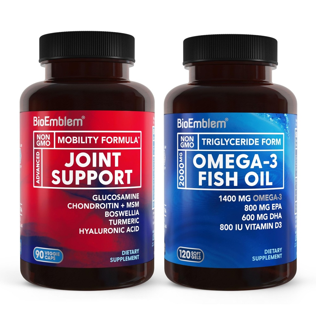 BioEmblem Omega-3 Olej rybny 2000mg i wspólne wsparcie