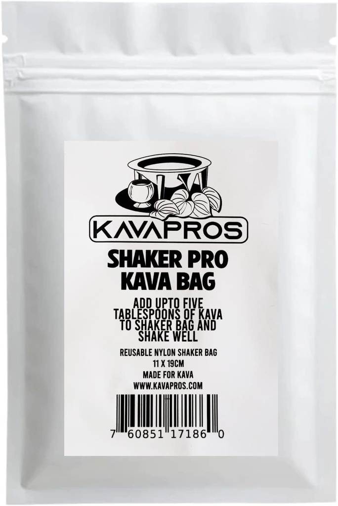 Kava Pros Shaker Pro Bag Do wielokrotnego użytku Kava- Kava Shake & Drink Food Grage Nylon 11 x19CM