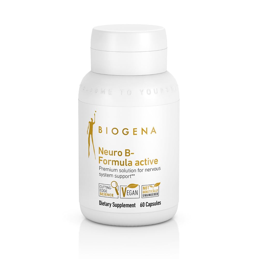 Biogena Witamina B Kompleks Kapsułki z All 8 b- Witaminy B1, B2, B6, B12, folian, niacyna, biotyna i kwas pantotenowy do wsparcia Psyche i układu nerwowego * * - Neuro B- Formuła aktywnego złota