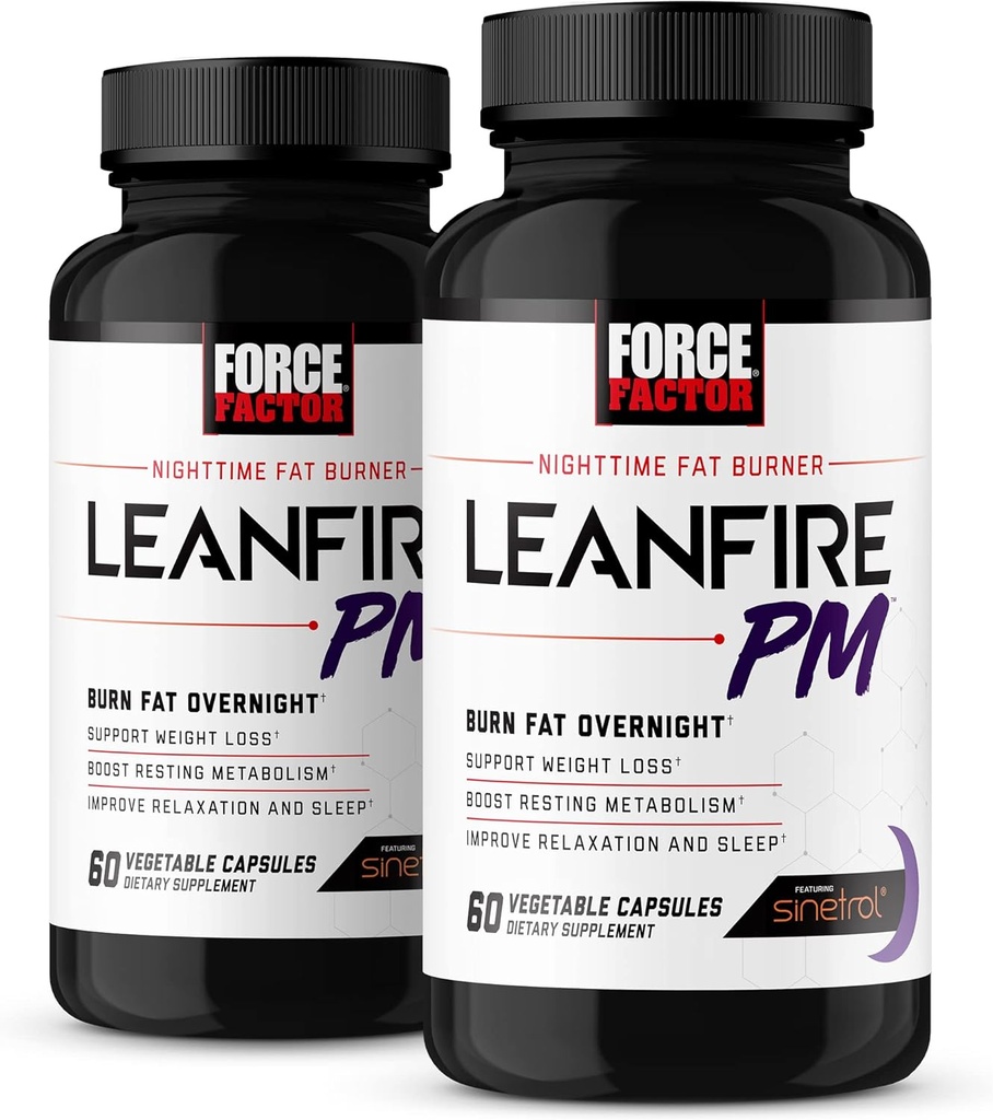 Siła czynnika LeanFire PM, Weight Loss Pills for Women and Means, Fat Burner and Overnight Weight Loss Pills to Burn Fat, Boost Metabolizm, z Melatonin, 60 Count (Pack of 2)