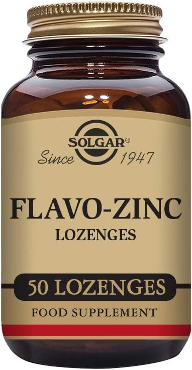 Solgar Flavo- Zinc Lozenge, 50 Count - Greate- Degustacja Lemon Lime Flavor - Przeciwutleniacz, Immune System Health - Wysoko wchłaniany, Rozpuszcza szybko - Wegan, Gluten Free, Mleczarnia Free, Kosher - 50 Sługi