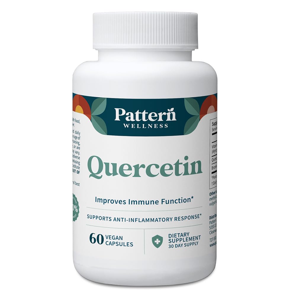 Wzór Wellness Quercetin Suplement z bromelainem - Immune Function & Cellular Health Support - Przeciwutleniacz & Całe ciało Wellness - 60 Kapsułki wegańskie