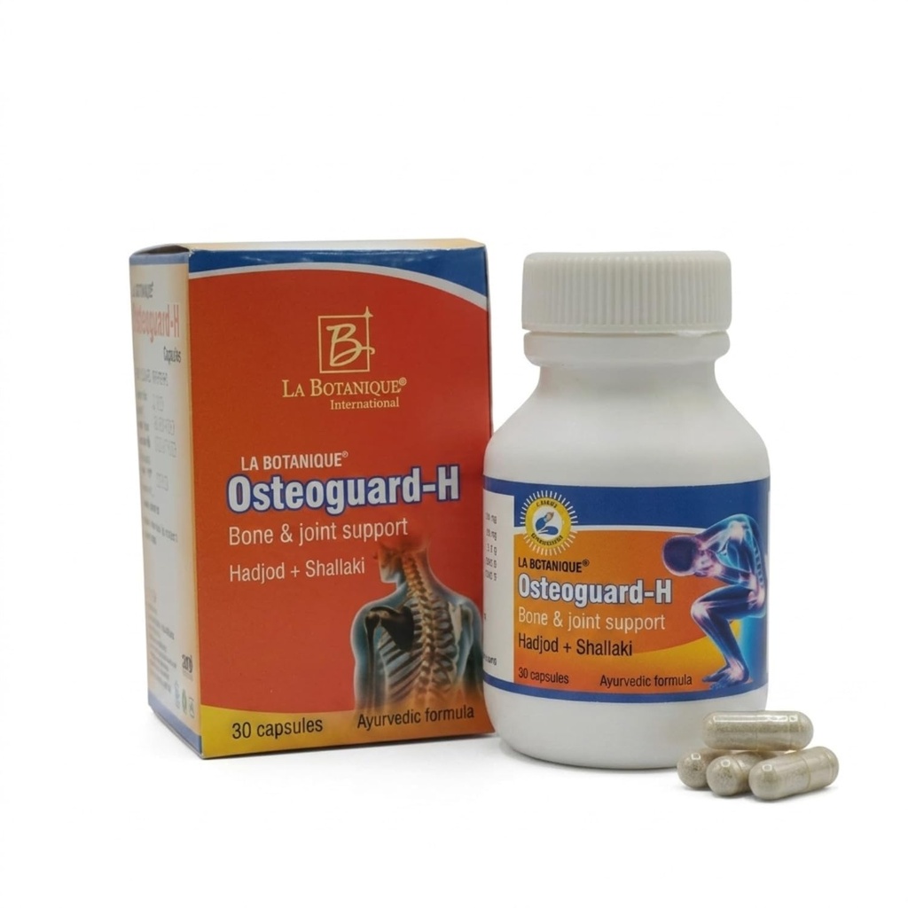 LA BOTANIQUE Osteoguard-H Joint Pain Relief Capsules – Ayurvedic Bone Health Supplement with Hadjod & Shallaki | High Strength Formula for Joint Mobility, Flexibility & Strength