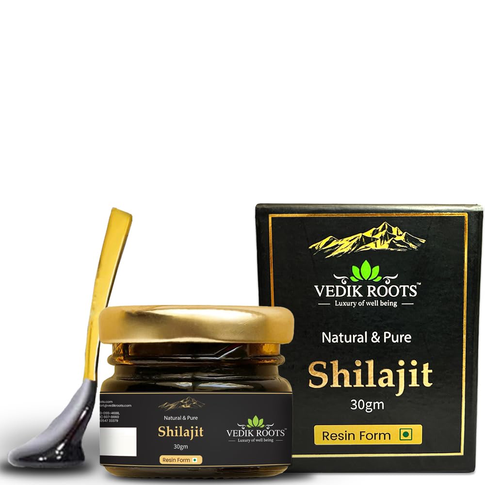 Pure Himalayan Shilajit Resin - Gold Grade 800mg XI124; 85 + Ślad minerałów & 75% kwasu Fulvic XI124; Wspomaga energię, Stamina & Immune Health XI124; Trzecia Strona Lab Tested XI124; 30g, 75 Sługi