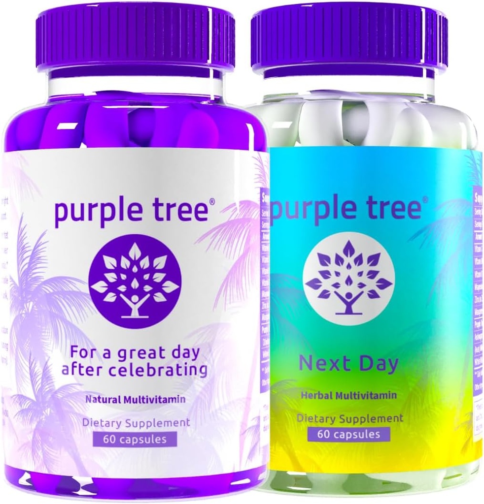 purpurowe drzewo ® Celebrate + Next Day Bundle 120 Pigułki 124; Post- Celebration Wellness Witamina Combo