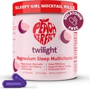 Peach Perfect Twilight Magnezu Glicynian sen Multiwitamina Magnezu Suplement z organiczną Tart Cherry, Rumianek, 5- HTP, L- Tryptofan, Natural Sleepy Girl Mocktail, 60 Kapsułki, 30 Służenie