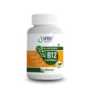 Plant Based Vitamin B12 Capsules | 500mg | 90 Veg Capsules | 30 Servings | Vegan Daily Nutritional Supplement | Supports Energy Metabolism Brain Health Nervous System Red Blood Cell Formation | Non GMO | Gluten Free (Pack Of 1)