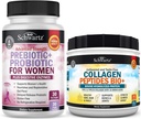 BioSchwartz Zhydrolizowany Proszek do Peptydów Zhydrolizowany Kolagen (40 + Servings) Plus Prebiotyki i Probiotyki z Digestive Enzymes dla Kobiet (1 miesiąc dostaw)