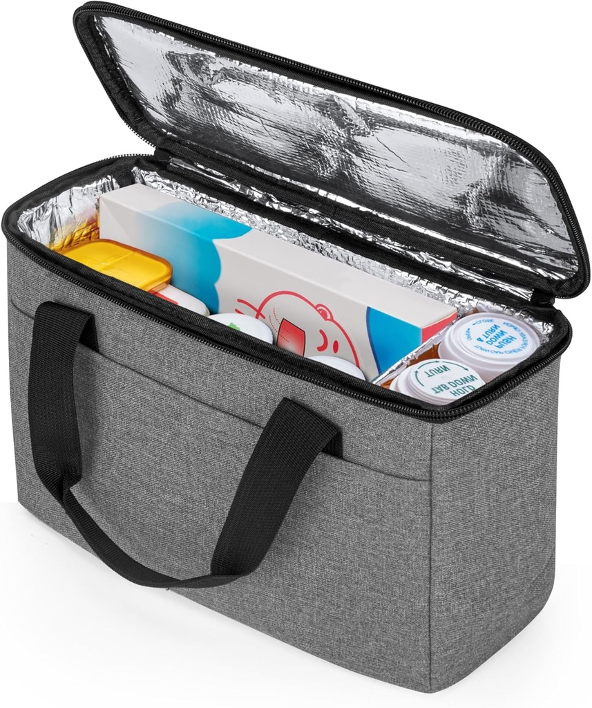 Torba pierwszej pomocy Trunab Puste małe miejsce przechowywania leków, Izolowana torba chłodnicza leków, Pill Travel Organizer for Rescription, Insulina, Suplementy lub Dostawy medyczne, Szary (tylko worek)