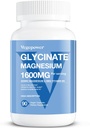 Magnezu Glicynian 200mg, Wysoka Absorpcja Wegan Suplement magnezu, W pełni Chelated Magnezu Cynk Witamina D & B6, Magnezu Bisglicynian do snu, kości i mięśni Zdrowie, Nerve, Non- GMO, 90 Kapsułki