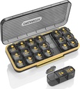 Pil Organizator 3 razy dziennie - Acedada Cotygodniowy Pill Organizator 3 razy dziennie, Duży Pill Box 7 Day Medicine Organizer Pill Case, Pill Container Holder, Daily Pill Box 3 razy dziennie, dla witaminy, Czarny G