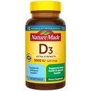Nature Made Witamina D3 5000 j. m. (125 μg) Softgels, Dodatkowa Siła Suplement Witaminy D dla wsparcia zdrowia kości i immunologicznego, 90 Softgels, 90 Day Supply