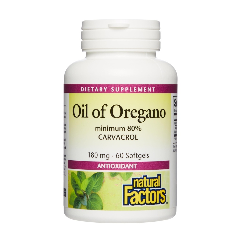 Naturalne Czynniki Olej z Oregano - wspomaga zdrową funkcję układu immunologicznego - Suplement ziołowy z Olive Oil & Witamina E - Nie-GMO Antyoksydant Supplement - 60 Softgels (60 Servings)