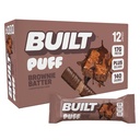 Built Bar, Puff Protein Bars, Brownie Batter Puff, 17 g Protein Snacks, On- The- Bary, Tylko 140 Calories, 6g Sugar, Collagen, Gluten Free, 12 Count