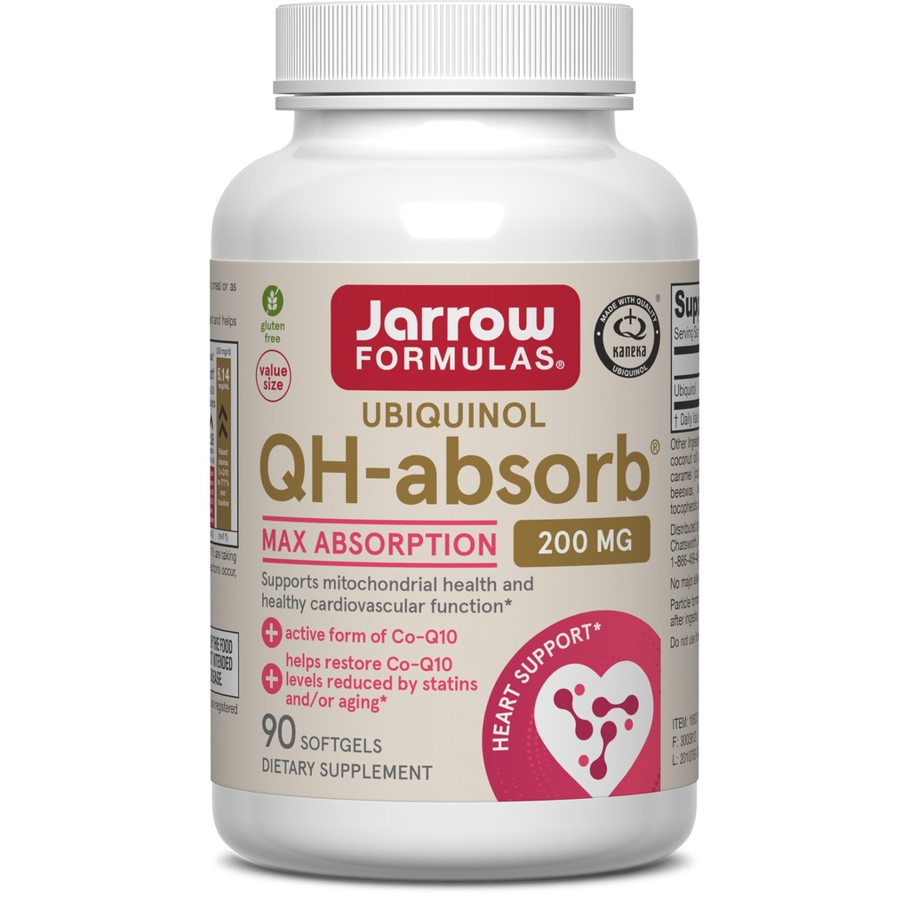Jarrow Fixas CoQ10 200mg Softgels - 90 Day Supply, Ubiquinol Co Q 10 Supplement for Cardioviral Health, 90 Softgels