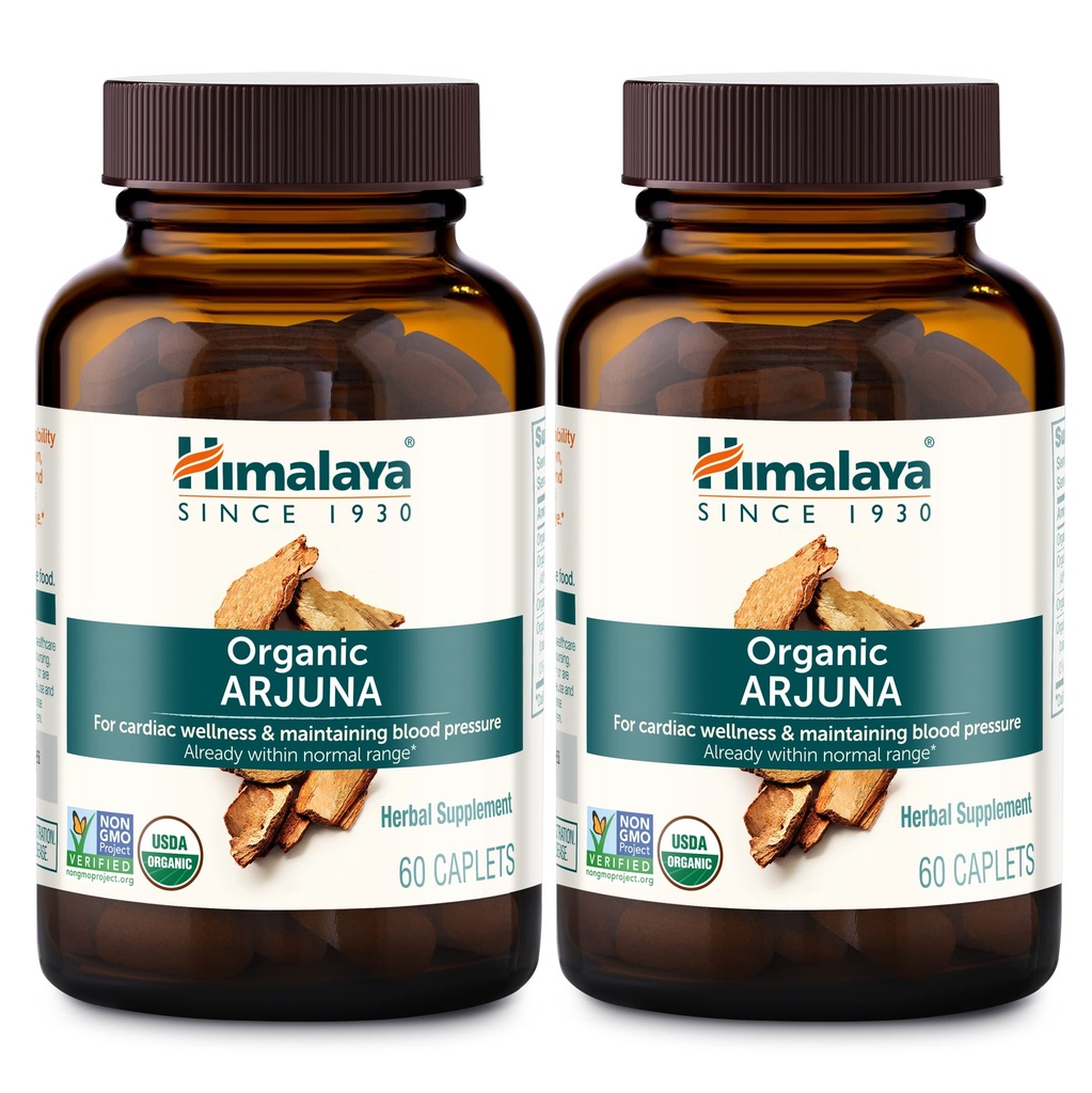 Himalaja Organic Arjuna, Suplement do Ciśnienie krwi dla układu sercowo- naczyniowego Wellness i Heart Health, 700mg, 60 Count (Opakowanie po 2)