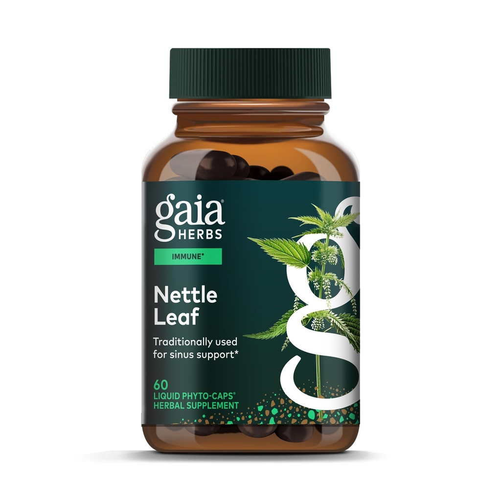 Gaia Herbs Stinging Nettle Leaf - Wsparcie dla zdrowia układu oddechowego i immunologicznego * - Suplement ze Stinging Nettle Leaf Extract - Vegan, Gluten- Free, Soy- Free - 60 Płynne czapki fito- (30 Servings)