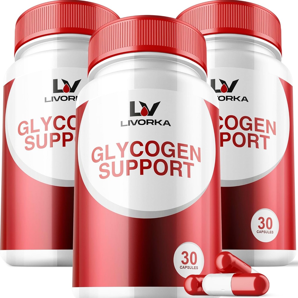3 Pack - Glycogen Support, Glycogen Control Advanced Formula, Glycogen kapsułki, Glycogen Fix z potężnymi składnikami, 30 Kapsułki na butelkę przez 90 dni
