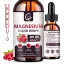 (2 opakowania) Magnezu glicynian krople płynne 124; 1000mg płynny kompleks magnezu z D3, L-Thea & GABA dla energii, snu, Nerwy i Heart Health, Wysoka absorpcja, Malina Flavor
