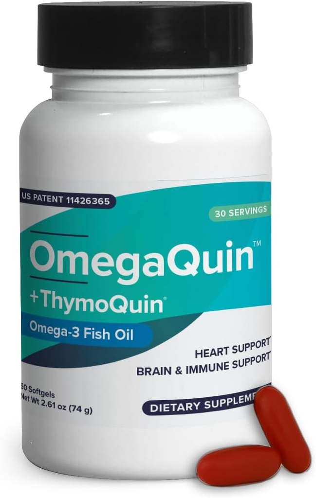 OmegaQuin Black Seed Oil + Vivo Mega Fish Oil 124; Synergistic Omega- 3 & Suplement Thymoquinone