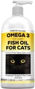 Nodens Natural Fish Oil for Cats Skin & Coat - 100% Pure Omega 3 Fish Oil for Dandruff & Hairballs - Cat Vitamin and Supplements Fish Oil Liquid for Joint Infective, Immune Support & Trawienie
