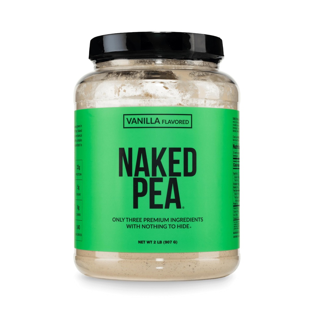 NAKED Vanilla Pea Protein Isolate from North American Farms, Tylko 3 Składniki, Vanilla Vegan Protein, Gluten- Free, Soy Free, GMO Free - 2LB