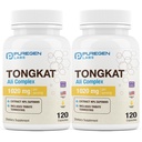 Puregen Labs Tongkat Ali Extract 200 do 1 dla mężczyzn, 1020mg na serwowanie, [Wysoka moc] Razem 240 Kapsułki - Men 's Health Support with 20mg Tribulus Terrestris 124; Non- GMO, Gluten Free, Made in USA