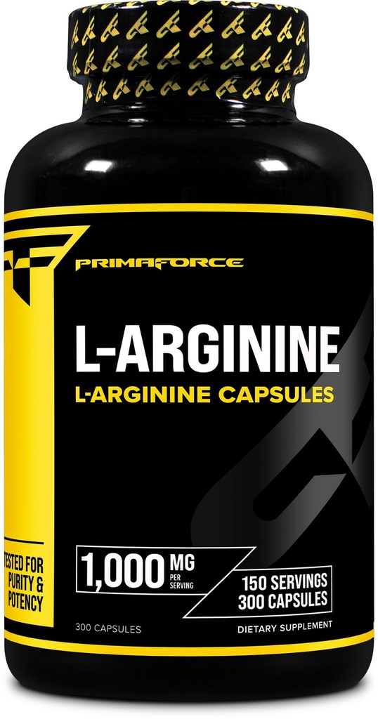 Primaforce L- Arginina (300 Kapsułek, 150 Sług / 1000 mg L- Arginina Per Serving) 124; Dodatkowa siła Amino Acid Supplement for Men and Wolny od glutenu, Non-GMO