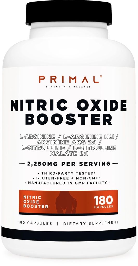 Pierwotny booster tlenku azotu (2,250mg na Podawanie) (180 Kapsułek) - 60 Służb