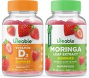 Żywa witamina D 5000 IU + Moringa Leaf, Gummies Bundle - Great Desting, Suplement witaminy, Gluten Free, GMO Free, Gummy do żucia