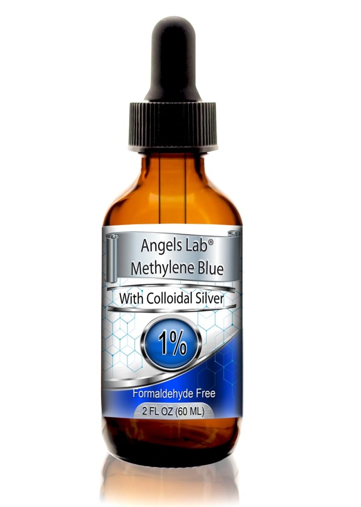 Nowy metylenowy niebieski 1% Wtih Colloidal Silver Angels Lab 124; Methylthioninium Methylthioninium chloride Liquid 124; Wysoka czystość Dietetyczny Suplement dla Funkcji Mózgu & Cognitive Health...