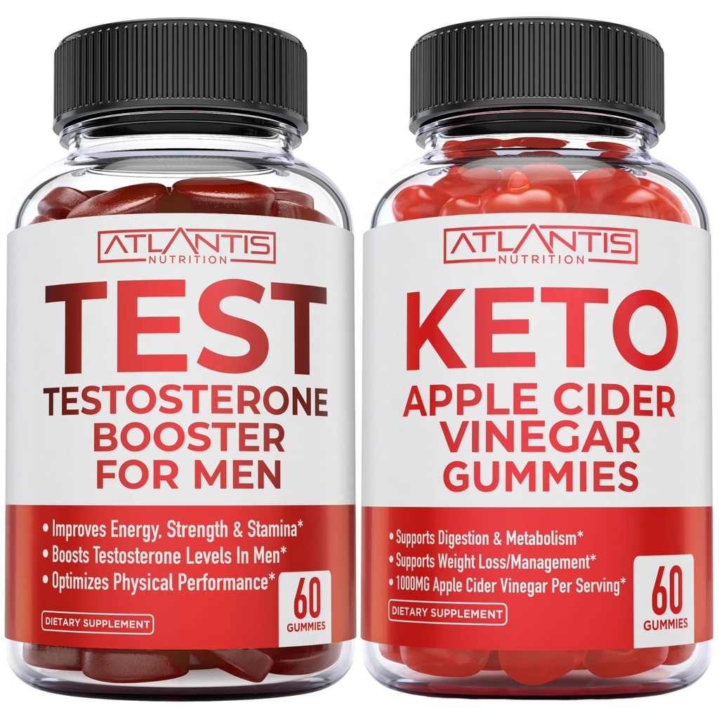 Atlantis Nutrition Testosteron Booster 60 Gummies + Keto Apple Cider Ocet 60 Gummies