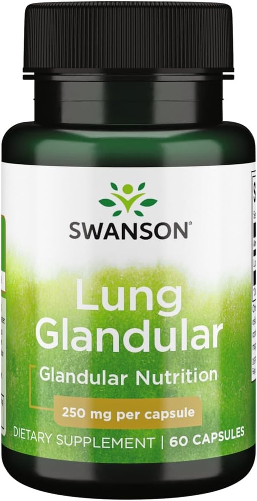 Swanson Raw Lung Glandular 250 Miligramów 60 Kapsułki