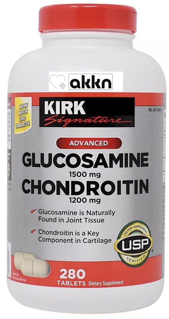 AKKN K.irkland Glucosamine With Chondroitin, 280 Tabs