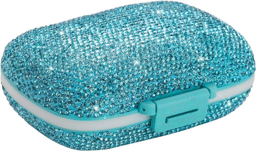 Travel Pill Container Medicinizer Daily Purse Pill Case Cute Pill Witamina Box Małe Pocket Pill Holder Mini Pill Organizator suplementu (niebieski)