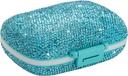 Travel Pill Container Medicinizer Daily Purse Pill Case Cute Pill Witamina Box Małe Pocket Pill Holder Mini Pill Organizator suplementu (niebieski)