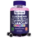 Poczuj Gummy Sambucus Elderberry z cynku i witaminy C dla dorosłych 124; Immune Support Booster 124; Berry Flavored Vegan Supplement