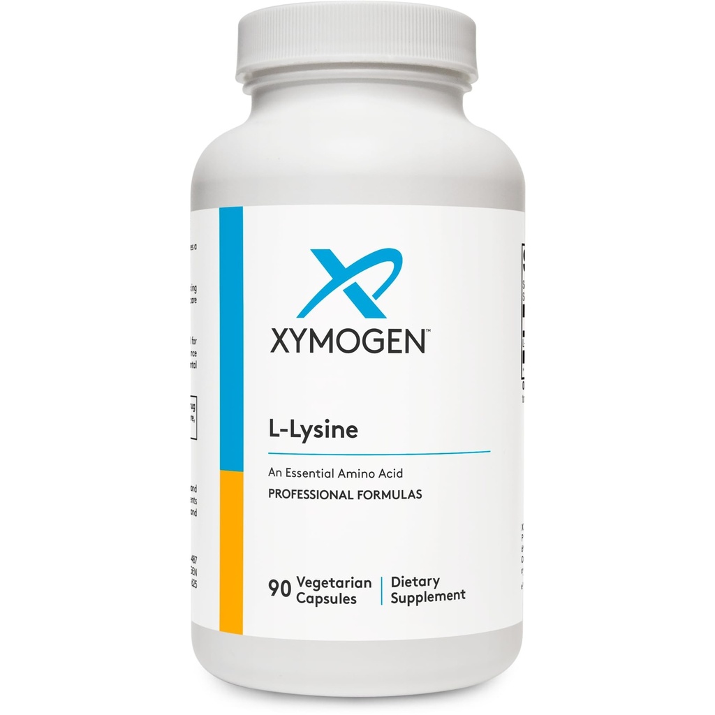 XYMOGEN L- Lysine 1000mg kapsułki - suplement aminokwasów do syntezy wsparcia kolagenu, Zapewnia równowagę do wysokiego spożycia argininy (90 kapsułki)