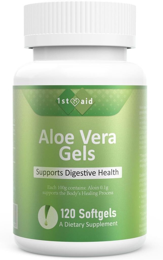 Aloe-Vera Gel-Softgel Small-Supplement Nutritional-Capsules - 120Count Gut Health Support Digestive Comfort Stomach Acid Buffer Natural Supplement