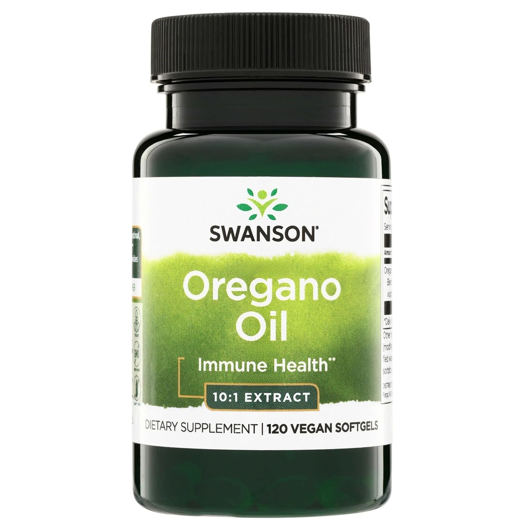 Swanson Oregano Oil 10: 1 Extract- Natural Supplement Promotion Digestive Health- oddechowy & Urnary Tract Health Support (120 Softgels, 150mg Each)