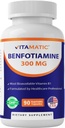 Witamatyczna benfotiamina 300 mg 90 Kapsułki wegetariańskie - również nazywana rozpuszczalną witaminą tłuszczową B1 (90 liczenie (opakowanie po 1)) (1 butelka)
