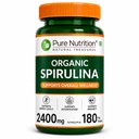 Pure Nutrition Organic Spirulina 2400mg (Per Serving), 180 Veg Tablets | Spirulina Powder Organic Tablets | Supports Healthy Skin & Boost Immunity | Support Weight Management & Detoxification